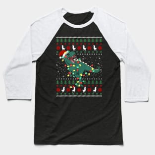 I Want A Dinosaur For Christmas Ugly Sweater Xmas Baseball T-Shirt